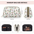 thumbnail image 5 of Easygdp Pretty Floral With Leaves Leather Makeup Bag Zipper Pouch Travel Cosmetic Organizer for Women and Girls, Make up Bag with Zipper, 5 of 8