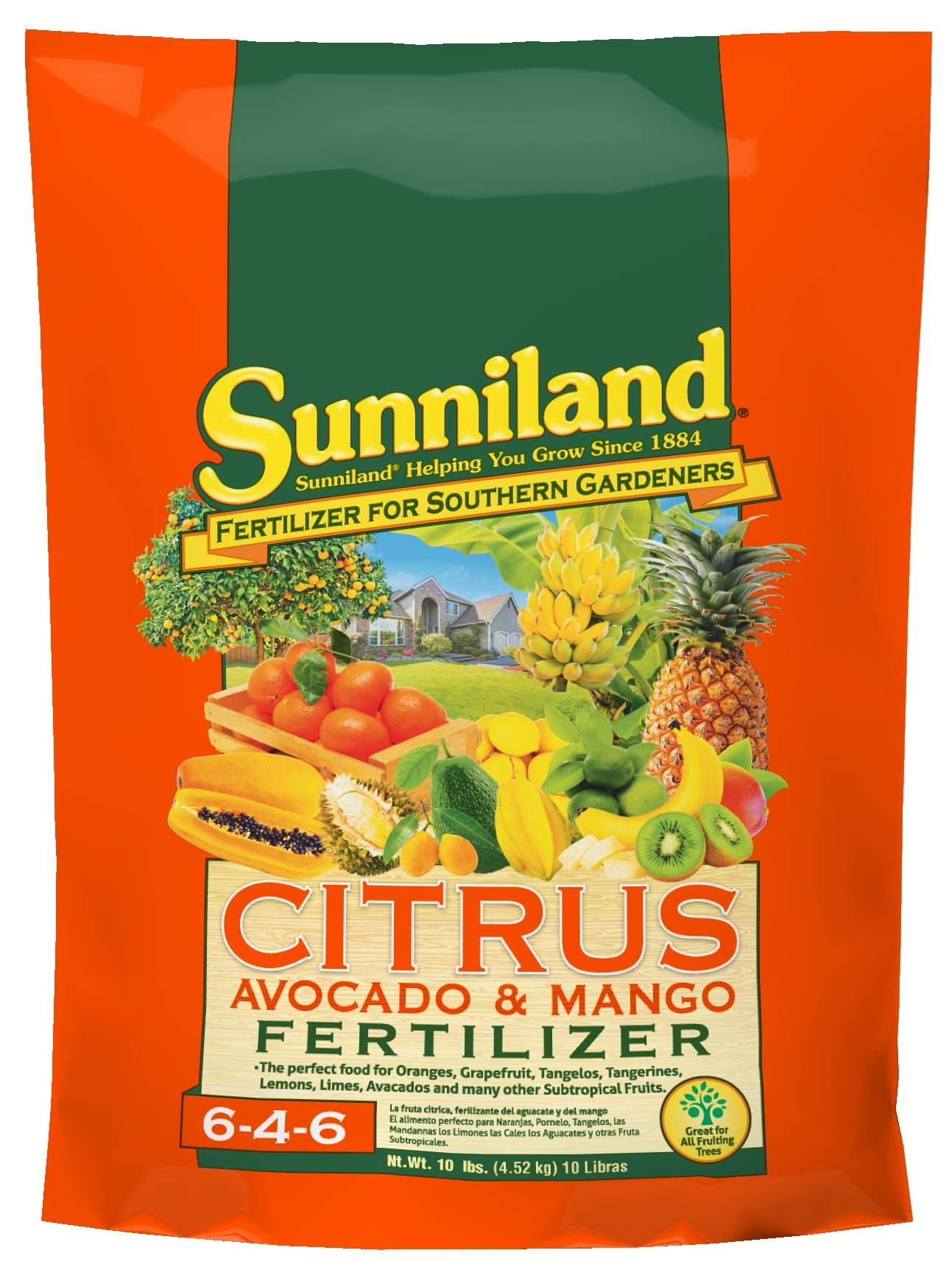 Sunniland Citrus Avocado & Mango Fertilizer, 6-4-6, 10 lb.