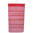 thumbnail image 1 of Organizador de armario colgante Bolsillos de malla de 2 lados Bolsa de almacenamiento para guardarropa Bolsa para ropa interior Calcetines de sujetador, Rejilla 30, Rojo tholdsy HA003837-13, 1 of 6
