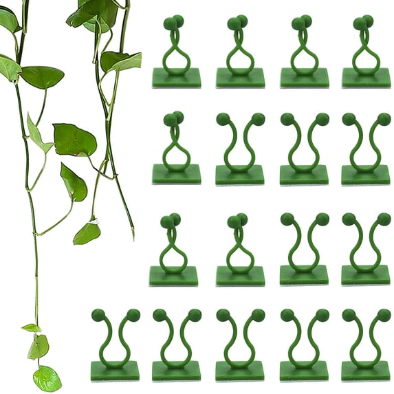 XUANYI 50 Plant Clips Climbing Plant Clips Adhesive Plant Stand Plant Clips Vines Adjustable Wall Clips Invisible Fixing Cable Clips Cord Clips (Green)