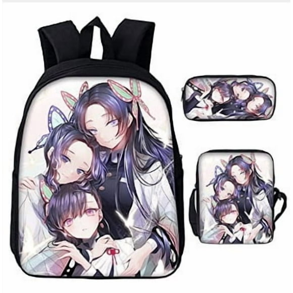 3D Demon Slayer Backpack Cartoon Backpack Three-Piece Printing