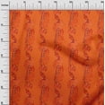 thumbnail image 3 of oneOone Tissu Polyester Spandex Orange Feuilles Matière de Robe Tissu Imprimé Tissu au Mètre 56 Pouces de Large, 3 of 4