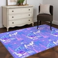 thumbnail image 3 of Area Rugs 2.7'x5', Cute Camels Carpet for Living Room Bedroom Dining Room, Desert Animals Houses Palm Trees Fantasy Purple Throw Kitchen Rugs Non Slip Washable Rectangle Indoor Outdoor Rugs, 3 of 8