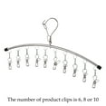 thumbnail image 2 of Functional Windproof Sock Clip Clothesline 10 Clips Metal Material Portable Folding for Balcony Travel Underwear Socks, 2 of 6