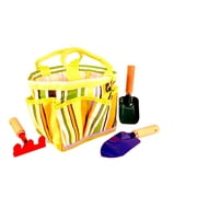 G&F Justforkids Garden Tools Set with Canvas Tote Hand, Rake, Shovel & Trowel,1 Pack, Metal Material