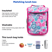 J World Girls Lollipop 16 Kids Rolling Backpack with Insulated Lunch Bag for School and Travel, Blue Raspberry