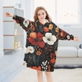 thumbnail image 5 of FORMRS Wearable Blanket Hoodie with Sleeves for Kids Cozy Flannel Sweatshirt, Red Flowers Pattern, 5 of 7