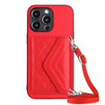 thumbnail image 1 of compatible iPhone 14 Plus Rhombic Texture Card Bag RFID Phone Case with Long Lanyard Cheap and fine, 1 of 4
