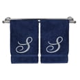 thumbnail image 3 of Bare Cotton Corp. Silver Script Monogrammed Turkish Cotton 16x30-inch Hand Towel (set of 2) - S, 3 of 3