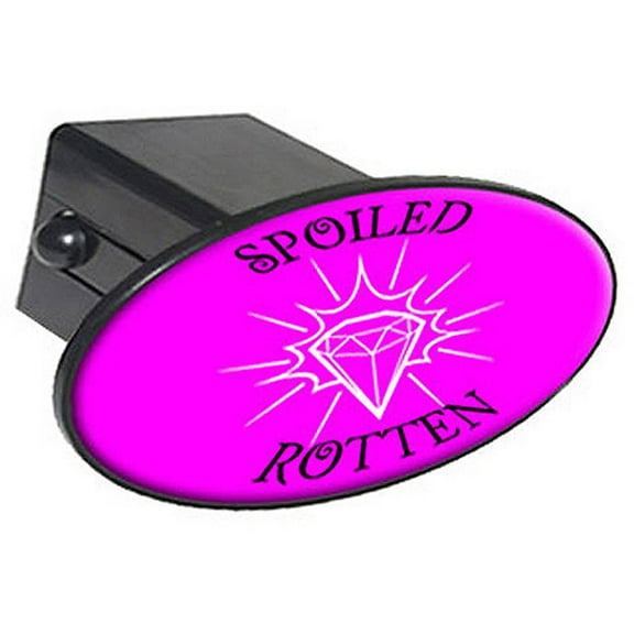 Spoiled Rotten, Diamonds 2" Oval Tow Trailer Hitch Cover Plug Insert