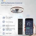 thumbnail image 4 of Zardon 20" Modern Ceiling Fan with Light and Remote, App Control, Low Profile Ceiling Fan for Bedroom, Kitchen, Living Room, Brown, 4 of 8