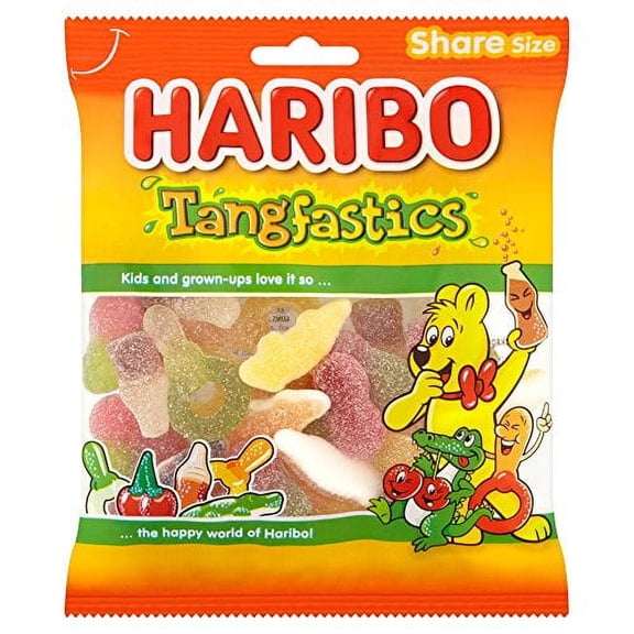 Original Haribo Tangtastic Gummy Candy Imported From The UK England The Best Of British Gummy Candy HARIBO Tangfastics Bag, 140 g