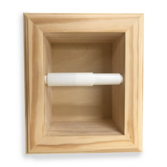 Typhon Recessed Solid Wood Toilet Paper Holder 7 x 8.5, Unfinished