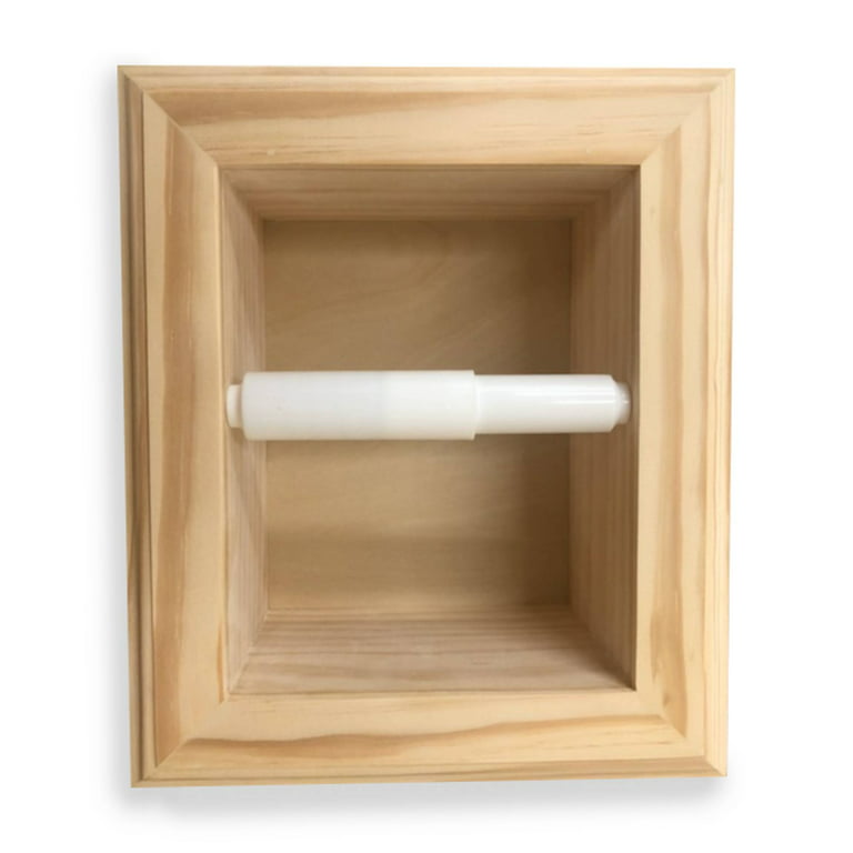 Taylor-3 recessed in wall Solid Wood toilet paper holder, holds