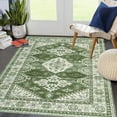 thumbnail image 6 of CAROMIO Washable Area Rugs for Bedroom Non Slip Large Area Rugs for Living Room Oriental Boho Rug Distressed Chenille Carpet Stain Resistant Throw Rugs, 8' x 10' Green, 6 of 7