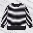 thumbnail image 2 of Ruyang Kids Striped Sweatshirts for Girls Boys Soft Cotton Crewneck Long Sleeve Pullover Fall Winter Warm Base Layer Tops, 2 of 6