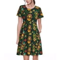thumbnail image 1 of Disketp Mask Tropical Flower para Vestido de Manga Corta para Mujeres, Vestidos de Verano para Mujeres, Casual y Holgado para la Playa, 1 of 6