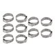 thumbnail image 1 of Abrazaderas de manguera ajustables de tubo de acero inoxidable 304 de 16 mm a 19.2 mm tono plateado 10 piezas, 1 of 3
