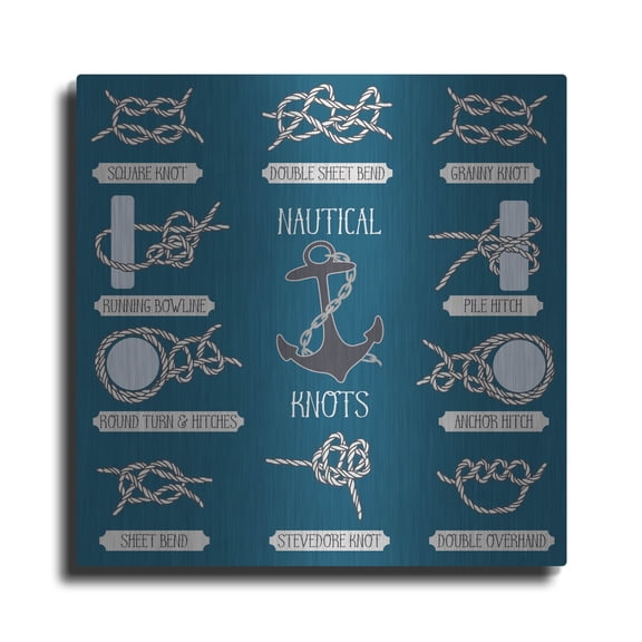 Luxe Metal Art 'Nautical Knots' by Luxe Portfolio, Metal Wall Art, 36"x36"