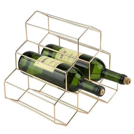 Yosoo Wine Rack, Modern Geometric Shape Wine Rack Holder Metal Home Bar Compact Wine Bottles Display Shelf for Bottles - Perfect for Bar, Wine Cellar, Basement, Cabinet, Pantry,