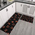 thumbnail image 2 of Halloween Orange Spooky Faces Kitchen Rugs Sets Of 2,Anti Fatigue Kitchen Mat Rugs Non Slip Washable,Decorative Kitchen Floor Mats for Kitchen,Sink,Laundry,17"x30"+17"x47", 2 of 7