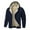 Navy, variant on Mens Sherpa Fleece Linen Hoodie Zip Up Winter Jacket Thick Hooded Sweatshirt Coat Black XXXXXL
