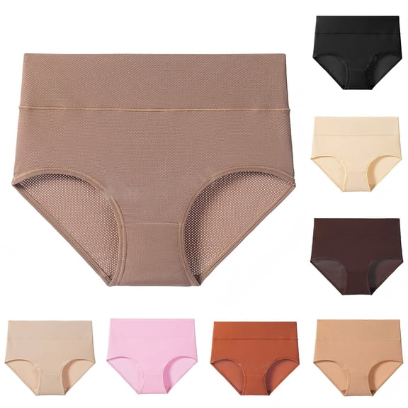 CAIXIA Cotton Underwear for Women No Show Womens Panties Lace Hipster Low Rise Invisibles Briefs Seamless Bikini Panties