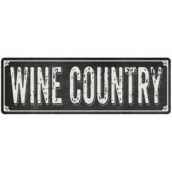WINE COUNTRY Shabby Chic Black Chalkboard Metal Sign 8x24 Decor 108240050041