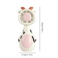 thumbnail image 3 of Cute Animal Giraffe Cow Handheld Mini Fan, USB DC Rechargeable Portable Pocket Fan, 2-In-1 Desktop Standing Quiet Personal Cooling Fan for Outdoor Dorm Summer 5.90 × 2.16 Inch, 3 of 7