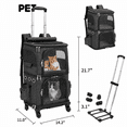 thumbnail image 4 of ManyFun Double Cat Backpack Carrier with Wheels Pet Carrier for Cat Small Dog Traveling Picnic Black, 4 of 10