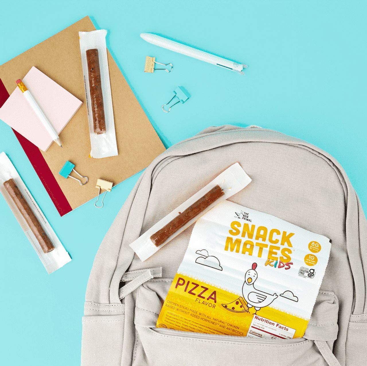 (2 pack) The New Primal Snack Mates Chicken, Pizza Stick, 5-Pack