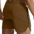 thumbnail image 4 of Zimjoy Gym Shorts for Men Muscle Quick Dry Work Out Summer Shorts Casual Side Split Drawstring Short Pants Comfy Low Waist Light Short Pants, Khaki XL, 4 of 6
