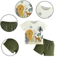 thumbnail image 2 of LYMAYTER Infant Boys Cotton T-Shirt Outfit for Kids Baby Short Sleeve Tees Tops +Summer Shorts Set 2PCS 9 M-4 T, 2 of 9