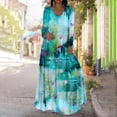 thumbnail image 1 of CEHVOM Robe Longue Décontractée à Col Rond Manches Longues Imprimée 3D pour Femmes, 1 of 6