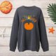 thumbnail image 2 of Señoras moda Halloween divertido gato melón estampado cuello redondo espesar sudadera manga larga Top Fridja  fjkfkj5952, 2 of 6