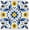 Chinoiserie-blue and Yellow Floral, variant on Blue Chinoiserie Mahjong Mat 31.5 x 31.5 Inch, Vintage Blue and Yellow Azulejo Mahjong Mat for Table, Non-Slip Noise Reduction Game Table Cover for Card Poker Dominoes Dice and Board Games