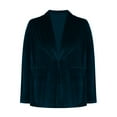 thumbnail image 6 of XPMWRP Women's Velvet Blazer Jackets Casual Long Sleeve Solid Color Lapel Collar Coats Work Office Suit Fall Winter Jackets Blue XXL, 6 of 6