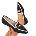 thumbnail image 4 of Bkhluea Women Knit Metal Buckle Ballet Flats Slip On Comfortable Footwear For Office Work Party Daily Casual Use, 4 of 7