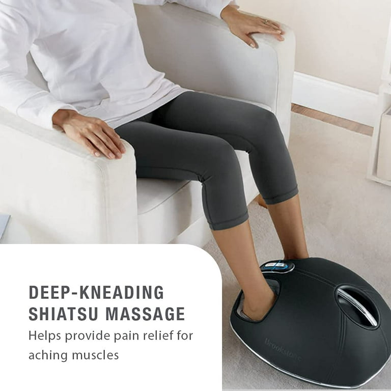 Brookstone Shiatsu Foot 3 Massage Programs with Heat Air Compression Deep Kneading Grey Walmart