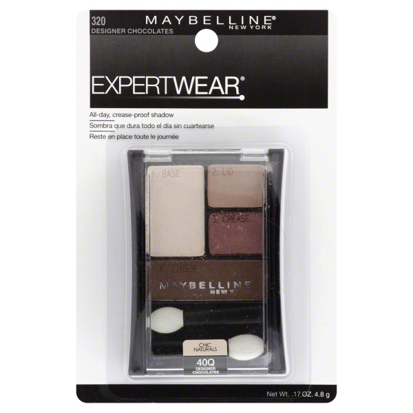 Maybelline Expertwear Quads Eye Shadow, Designer Chocolates 40 2 Ea