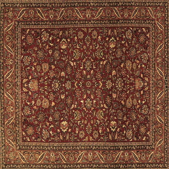 Ahgly Company Indoor Square Persian Brown Traditional Area Rugs, 5' Square