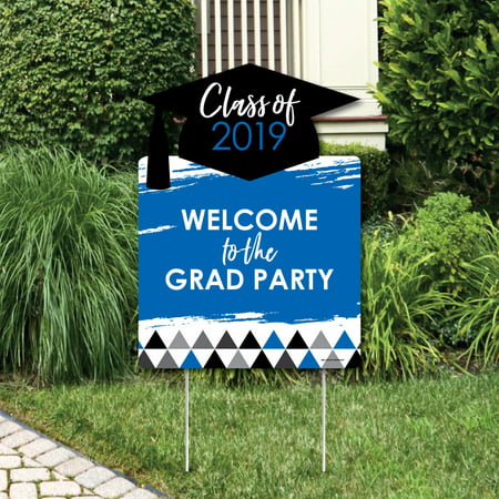 Blue Grad - Best is Yet to Come - Party Decorations - Royal Blue 2019 Graduation Party Welcome Yard
