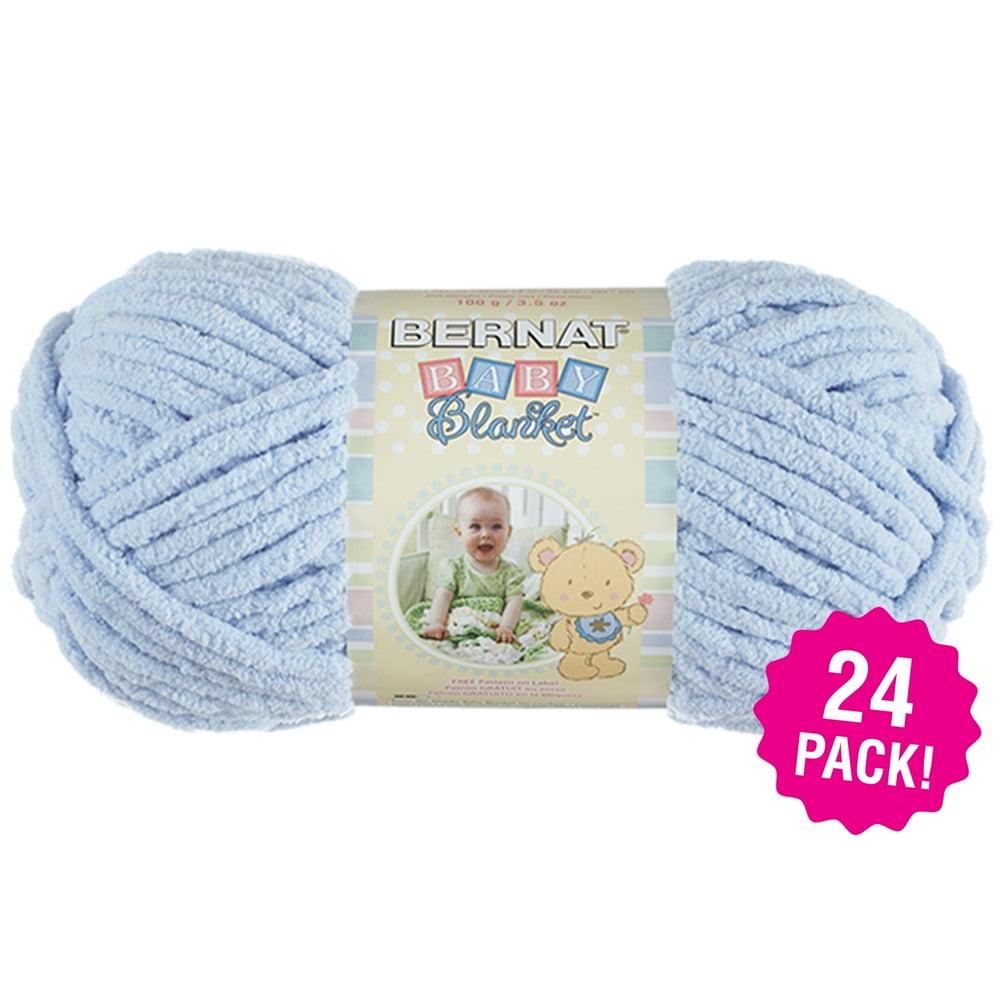 Bernat Baby Blanket Yarn Baby Blue, Multipack of 24