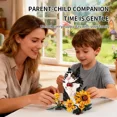 thumbnail image 4 of Honchoes Tuxedo Cat Sunflower Building Blocks Set Compatible with Lego Flowers Animal Decor Gift for Adults Boys Girls, 4 of 6