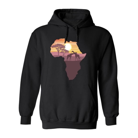 African Continent With Giraffes Hoodie Women -Image by Shutterstock, Female x-Large