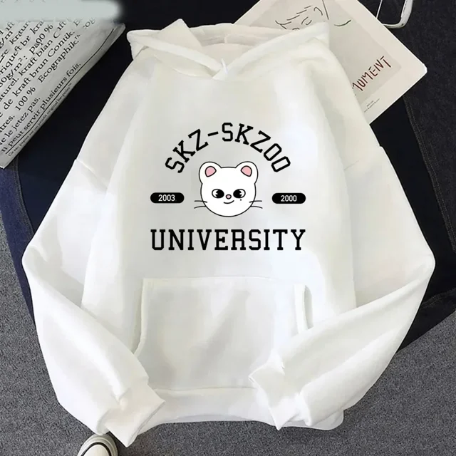 Chandail à Capuchon Kpop Stray Children pour Femmes Kawaii Grande Taille Vêtements de Rue Harajuku