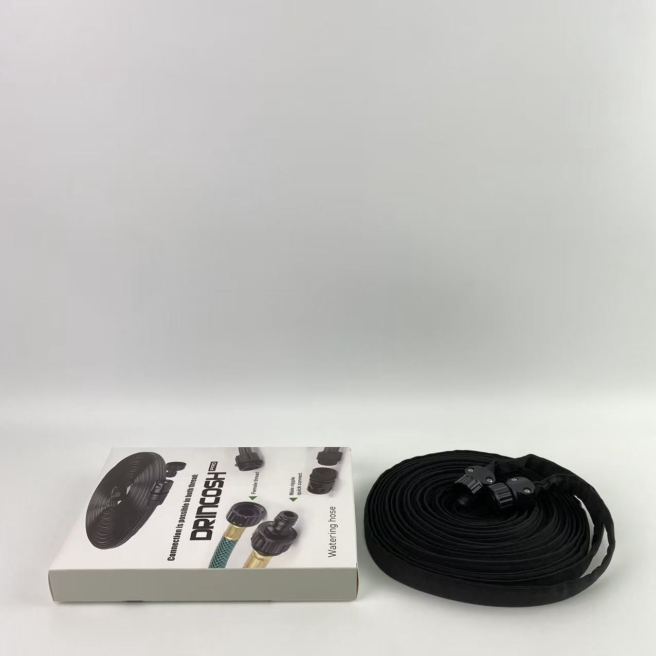 DRINCOSH PRO Watering hose, not of metal,Flat Soaker Hose for Garden Bed,25 50 75ft 50ft*2 1/2" Linkable Consistent Drip Irrigation (50FT)