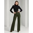 thumbnail image 4 of J. METHOD Women’s High Waisted Sailor Bell Bottom Elastic Waist Long Pants Made in USA NEWP44 Olive XL, 4 of 7
