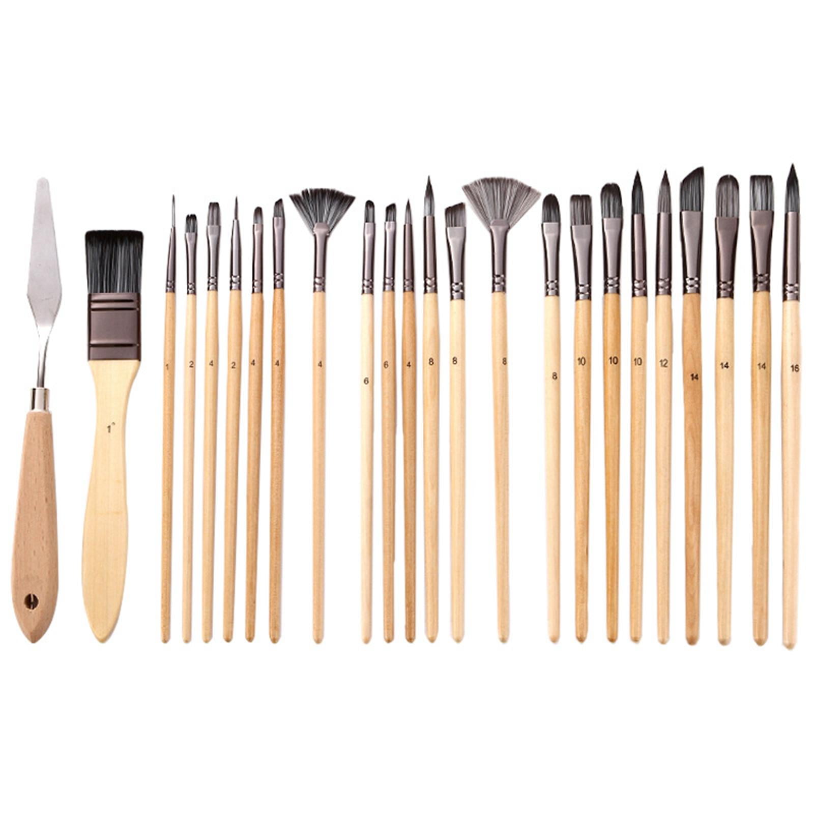 Artist Paint Brush Set of 24, Painting Brushes , Adults for Canvas, & Fabric, Great for Water, Oil or Acrylic Painting