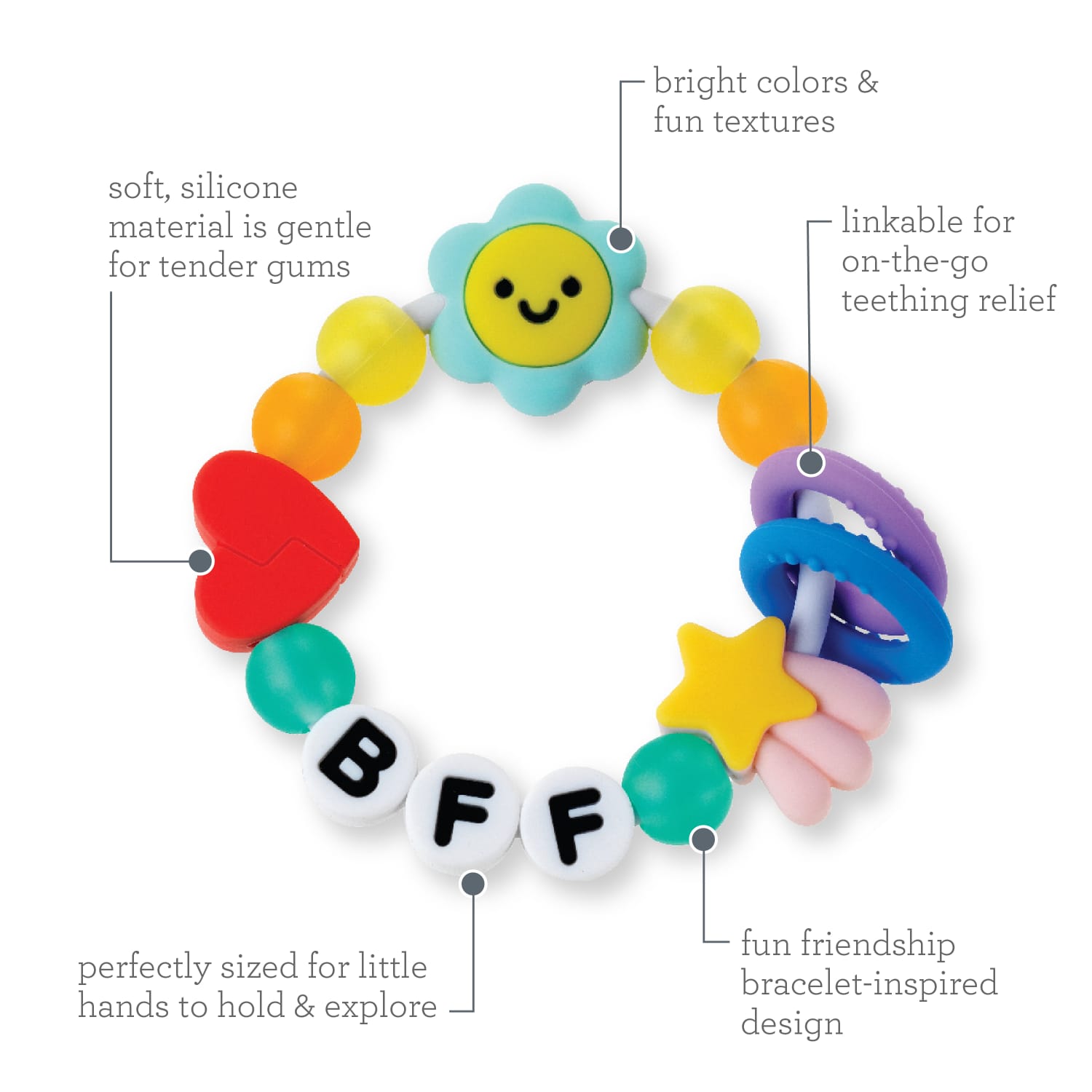 Infantino Friendship Baby Teething Toy, Silicone photo 5